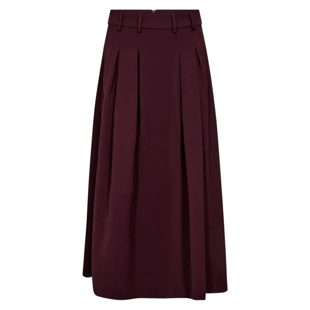 DAMES Co'Couture Rokken^Plooirok met brede tailleband en zakken