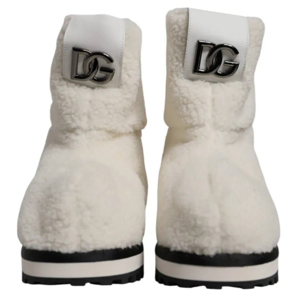 Heren Dolce & Gabbana Snowboots^Plush Logo Gewatteerde Halfhoge Laarzen