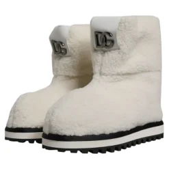 Heren Dolce & Gabbana Snowboots^Plush Logo Gewatteerde Halfhoge Laarzen