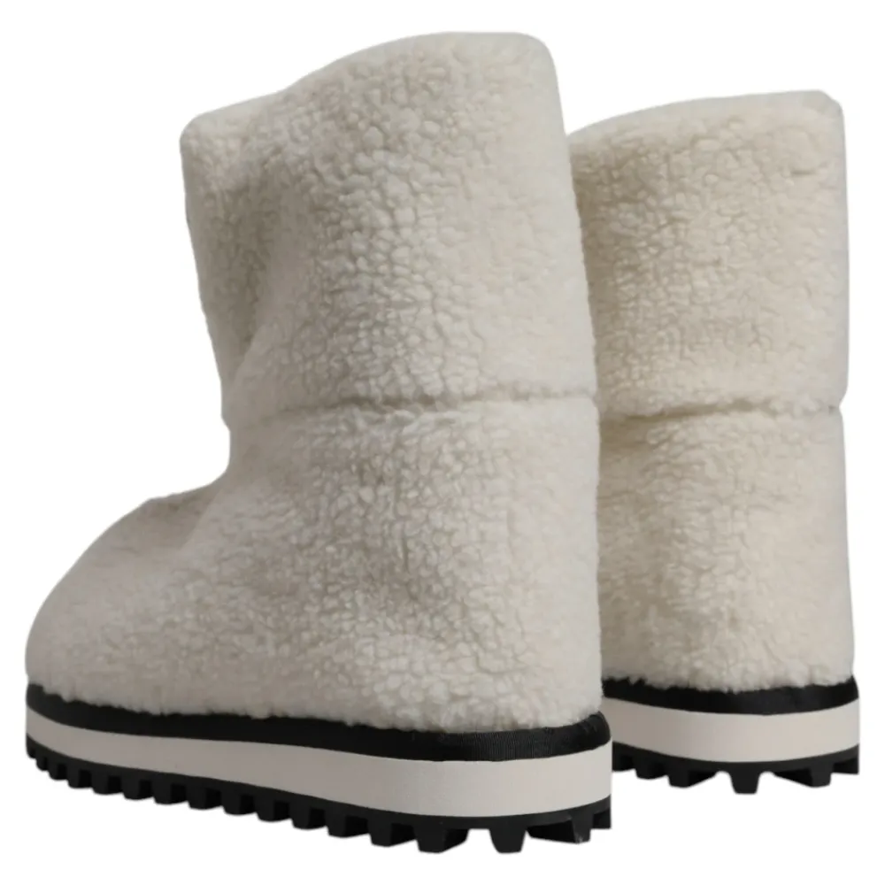Heren Dolce & Gabbana Snowboots^Plush Logo Gewatteerde Halfhoge Laarzen