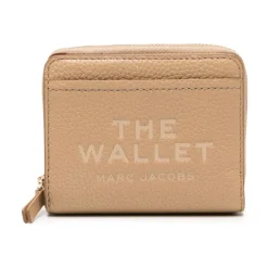 DAMES Marc Jacobs Portefeuilles^Portemonnee van generfd leer met reliëflogo