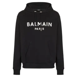 Heren Balmain Printed Cotton Hoodie