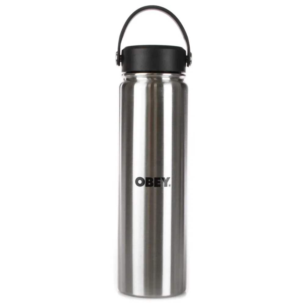 Obey Outdooraccessoires^Protestfles Zilver/Zwart Roestvrij Staal