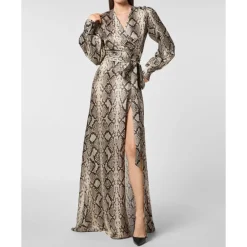 DAMES Philipp Plein Python Silk Print Lange Jurk