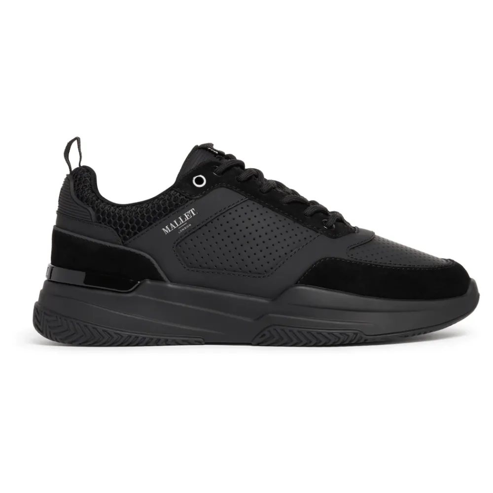 Heren Mallet London Radnor Triple Black Sneaker SS24