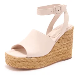 DAMES Paloma Barceló Sleehakken^Raffia Sleehak Sandalen met Zijden Detail