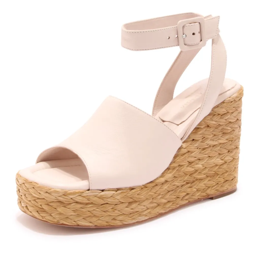 DAMES Paloma Barceló Sleehakken^Raffia Sleehak Sandalen met Zijden Detail