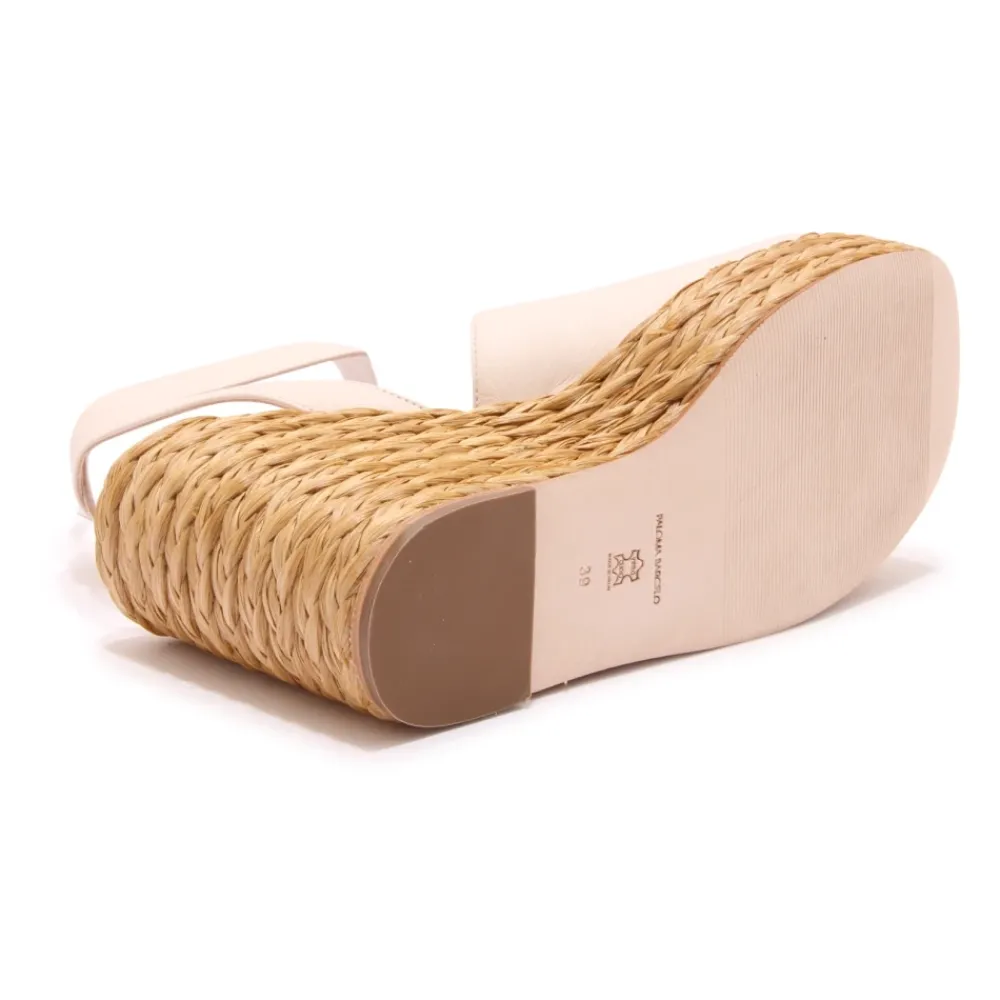 DAMES Paloma Barceló Sleehakken^Raffia Sleehak Sandalen met Zijden Detail