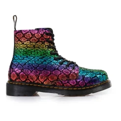 Dr. Martens Rainbow Croc Metallic Suede Boots