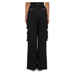 DAMES Elisabetta Franchi Rechte broek van crêpe met zakken en riem