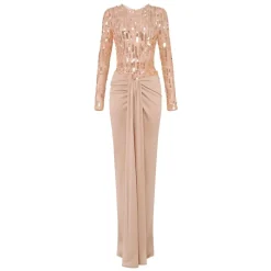 DAMES Elisabetta Franchi Red Carpet jurk van tule en jersey met pailletten