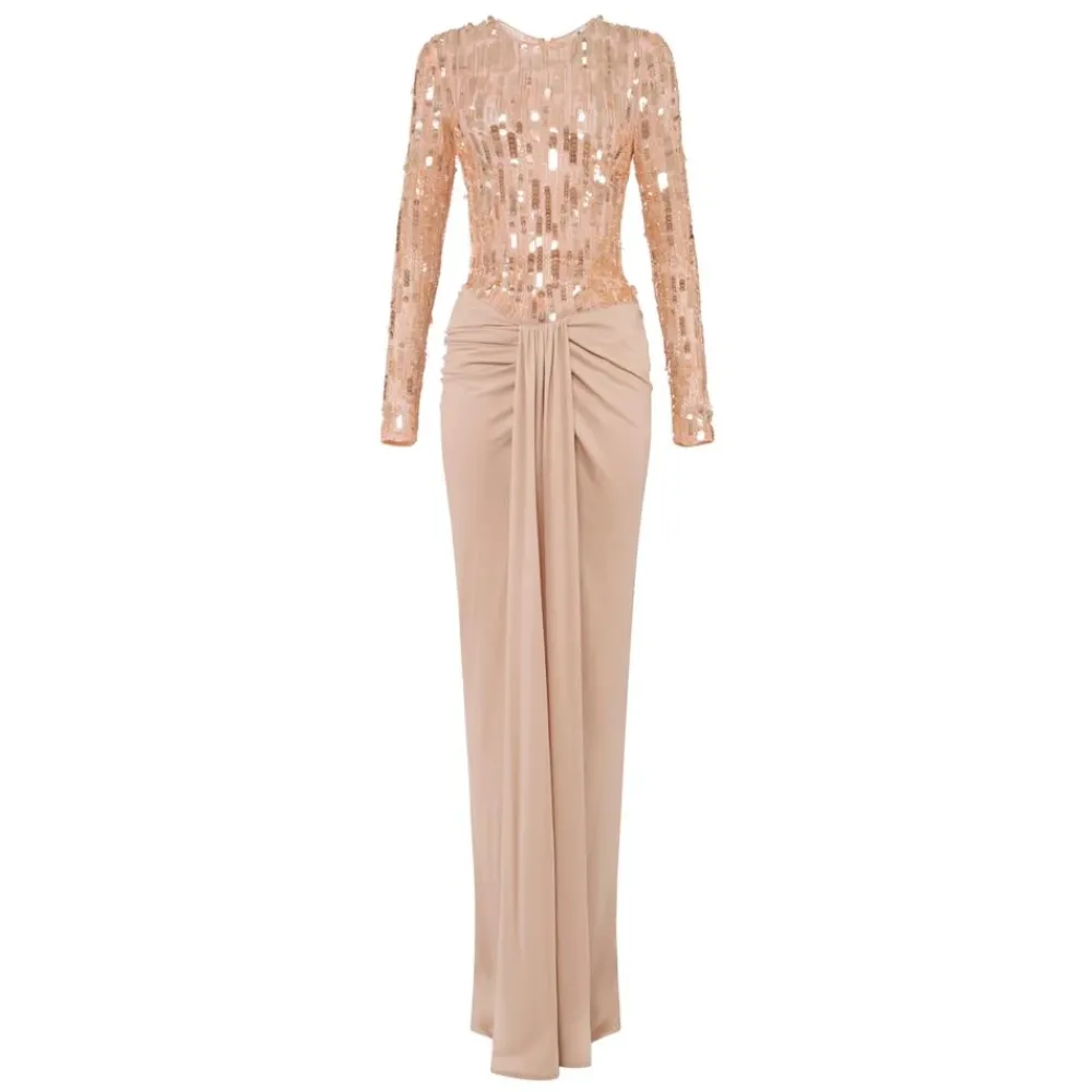 DAMES Elisabetta Franchi Red Carpet jurk van tule en jersey met pailletten
