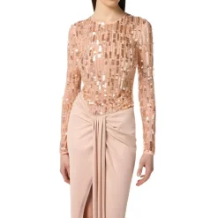 DAMES Elisabetta Franchi Red Carpet jurk van tule en jersey met pailletten
