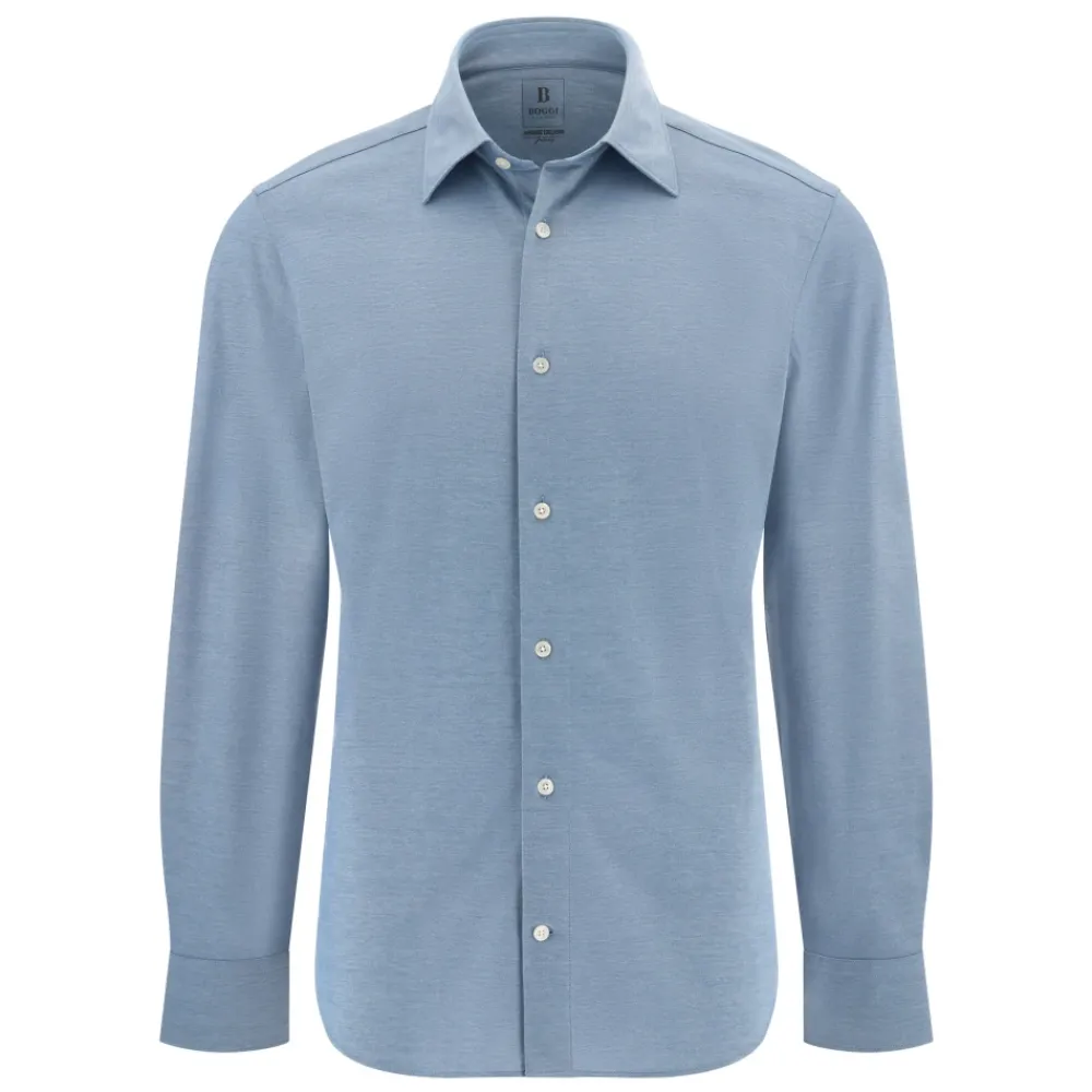 Heren Boggi Milano Overhemden^Regular Fit Japans Jersey Polo Shirt