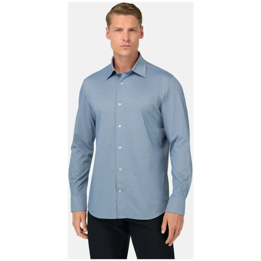 Heren Boggi Milano Overhemden^Regular Fit Japans Jersey Polo Shirt