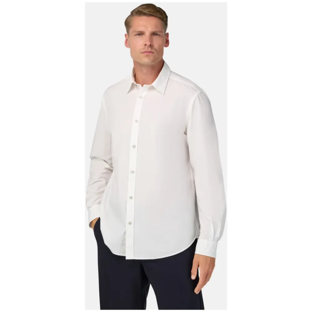 Heren Boggi Milano Regular Fit Poplin Katoenen Overhemd