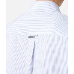 Heren Iceberg Regular fit witte en e gestreepte popeline overhemd met Snoopy borduursel en metallic detail