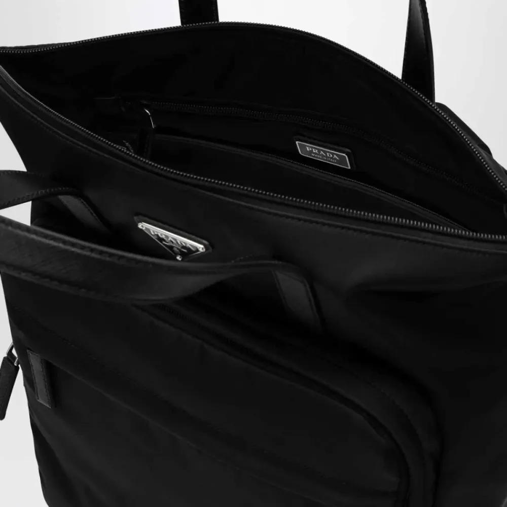 Heren Prada Re-Nylon en Saffiano-leren tote bag