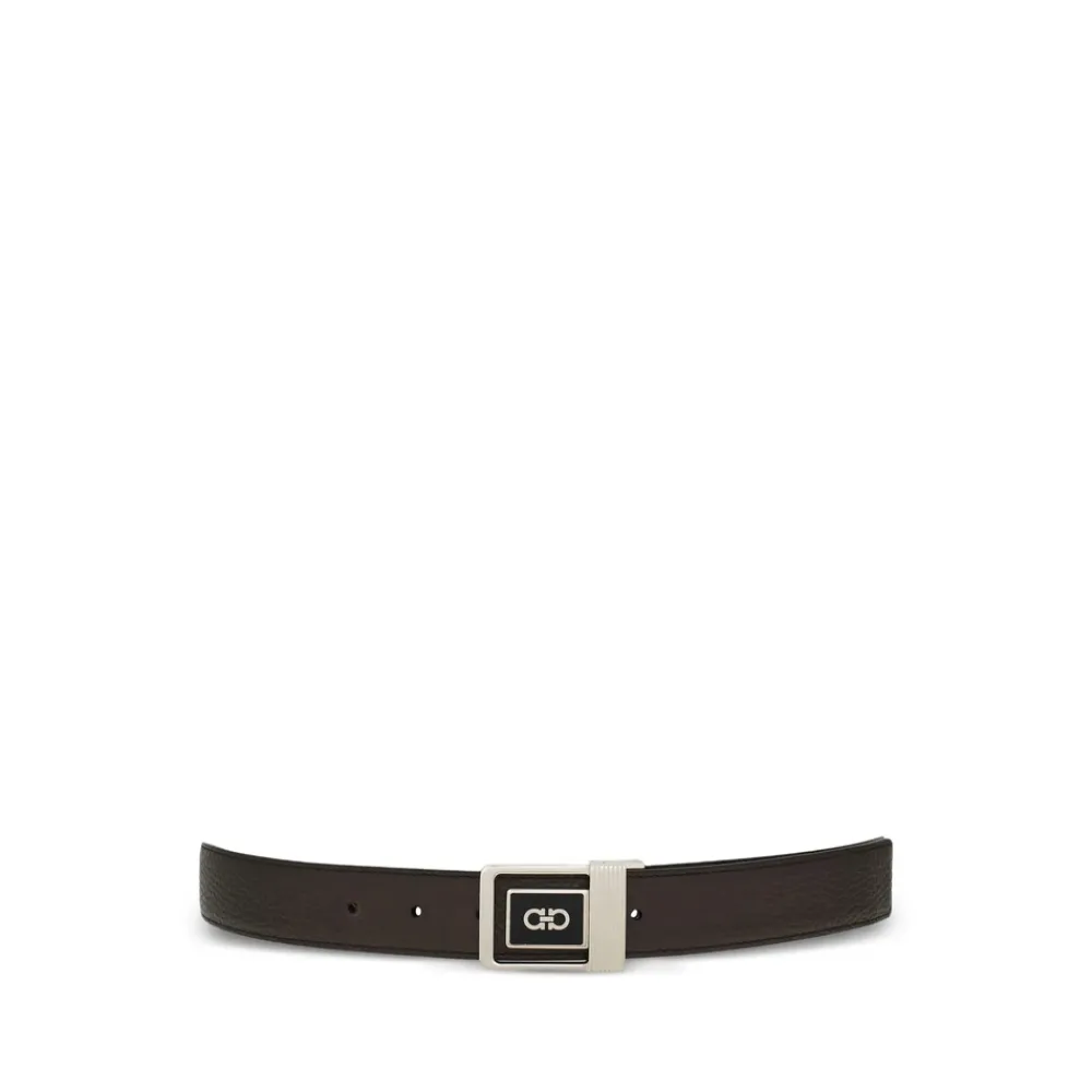 Heren Ferragamo Riemen^Reversible Geometric Buckle Belt