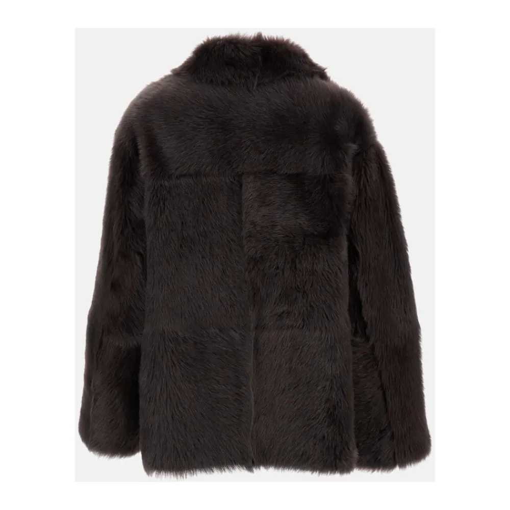 DAMES 1972 Desa Reversible Shearling Boxy Jas