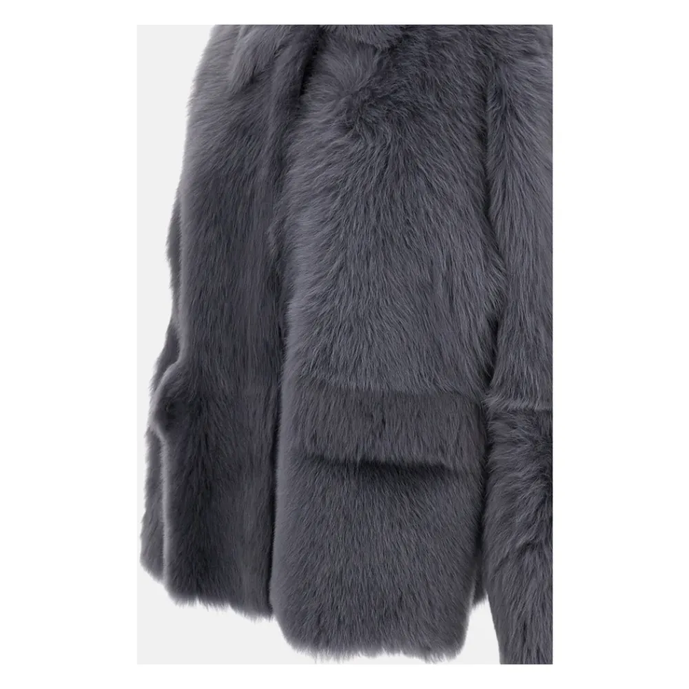 DAMES 1972 Desa Jassen^Reversible Shearling Boxy Jacket