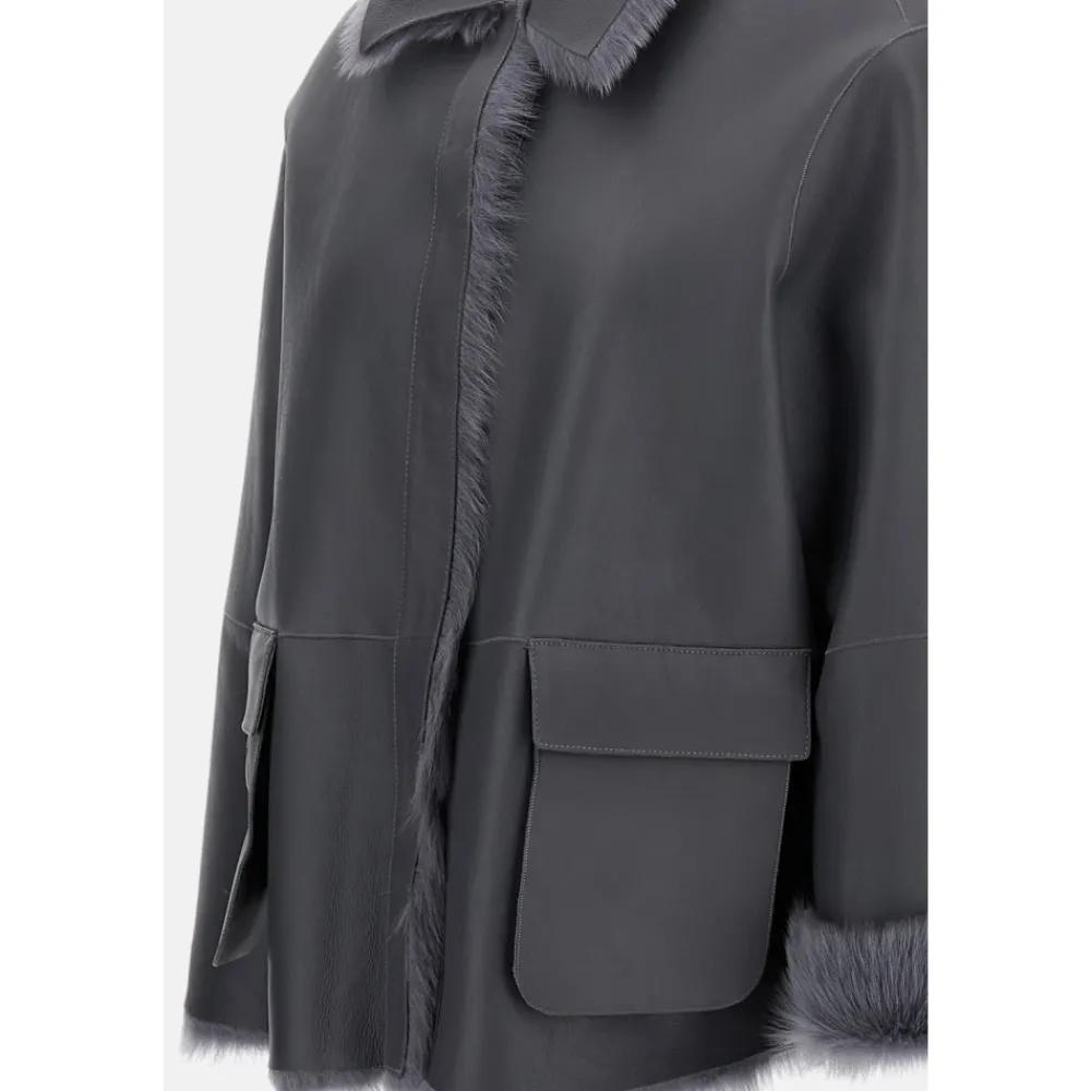 DAMES 1972 Desa Jassen^Reversible Shearling Boxy Jacket