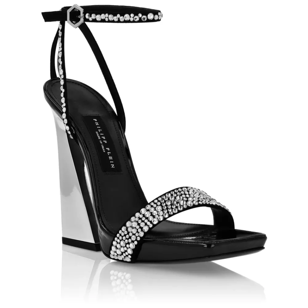 DAMES Philipp Plein Sandalen^Rhinestone Nappa Single Strap Sandal