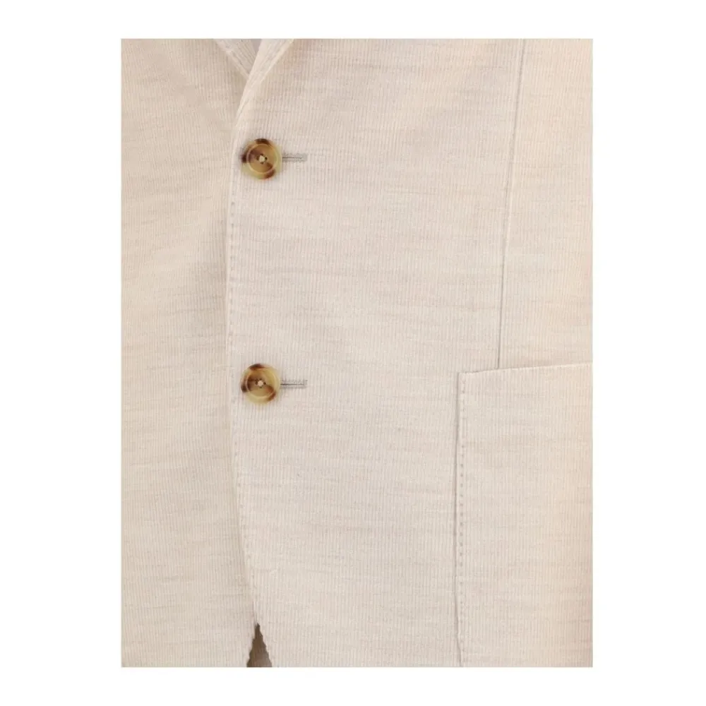 Heren Lardini Kostuums^Ribfluwelen Pak met Revers