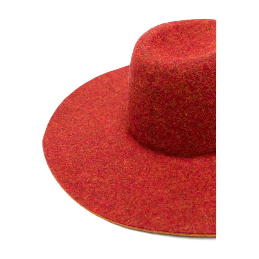 DAMES Ruslan Baginskiy Hoeden^Rode brede rand teardrop kroon hoed
