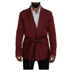 Heren Dolce & Gabbana Kostuums^Rode Gestreepte Robe Blazer
