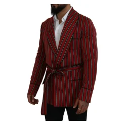 Heren Dolce & Gabbana Kostuums^Rode Gestreepte Robe Blazer