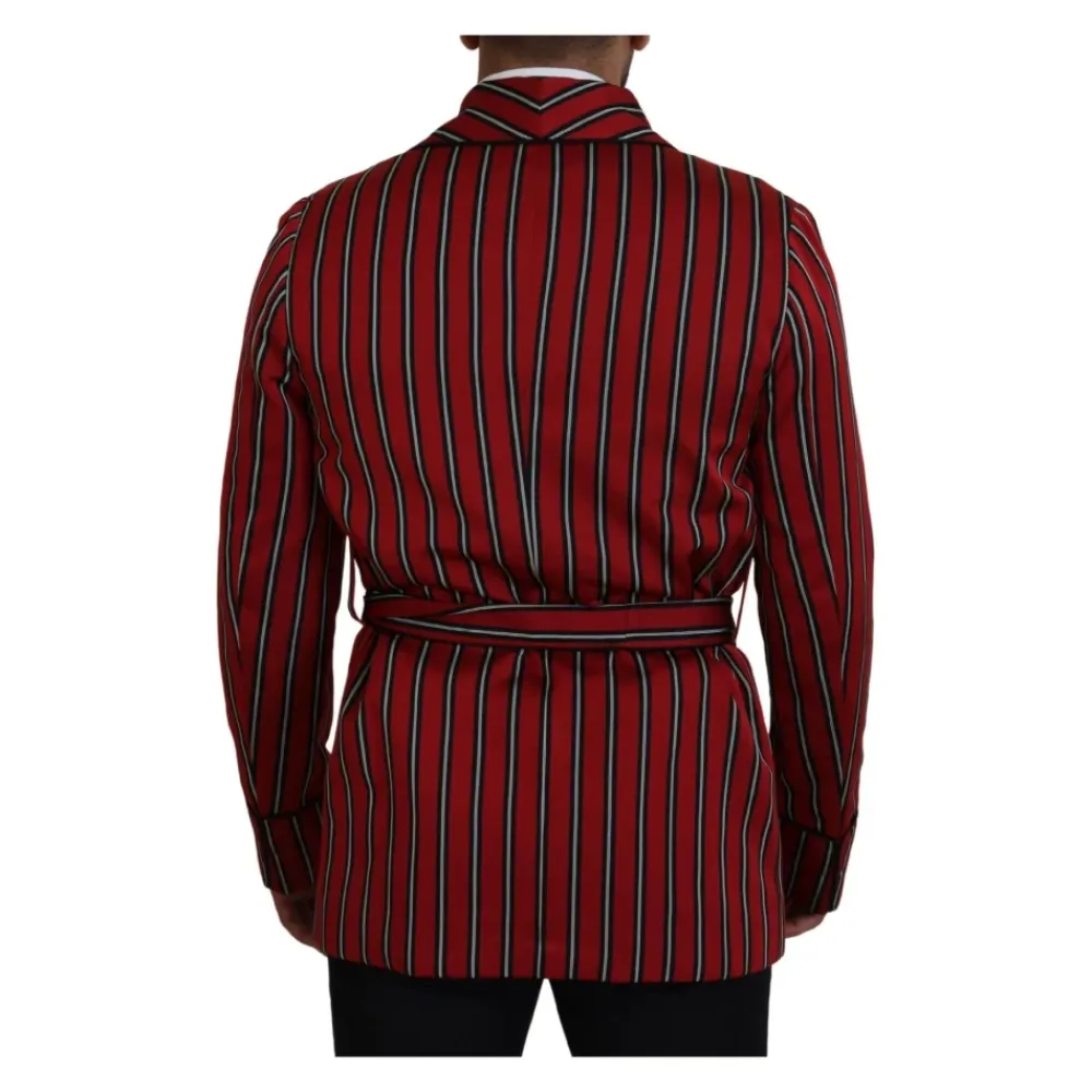 Heren Dolce & Gabbana Kostuums^Rode Gestreepte Robe Blazer