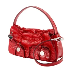 DAMES Acne Studios Handtassen^Rode Gewatteerde Leren Schoudertas