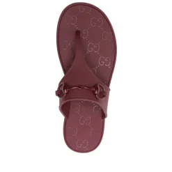 DAMES Gucci Rode Horsebit T-Bar Sandalen GG Patroon