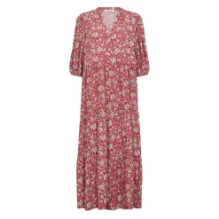 DAMES Co'Couture Rode Jurk met Pofmouwen