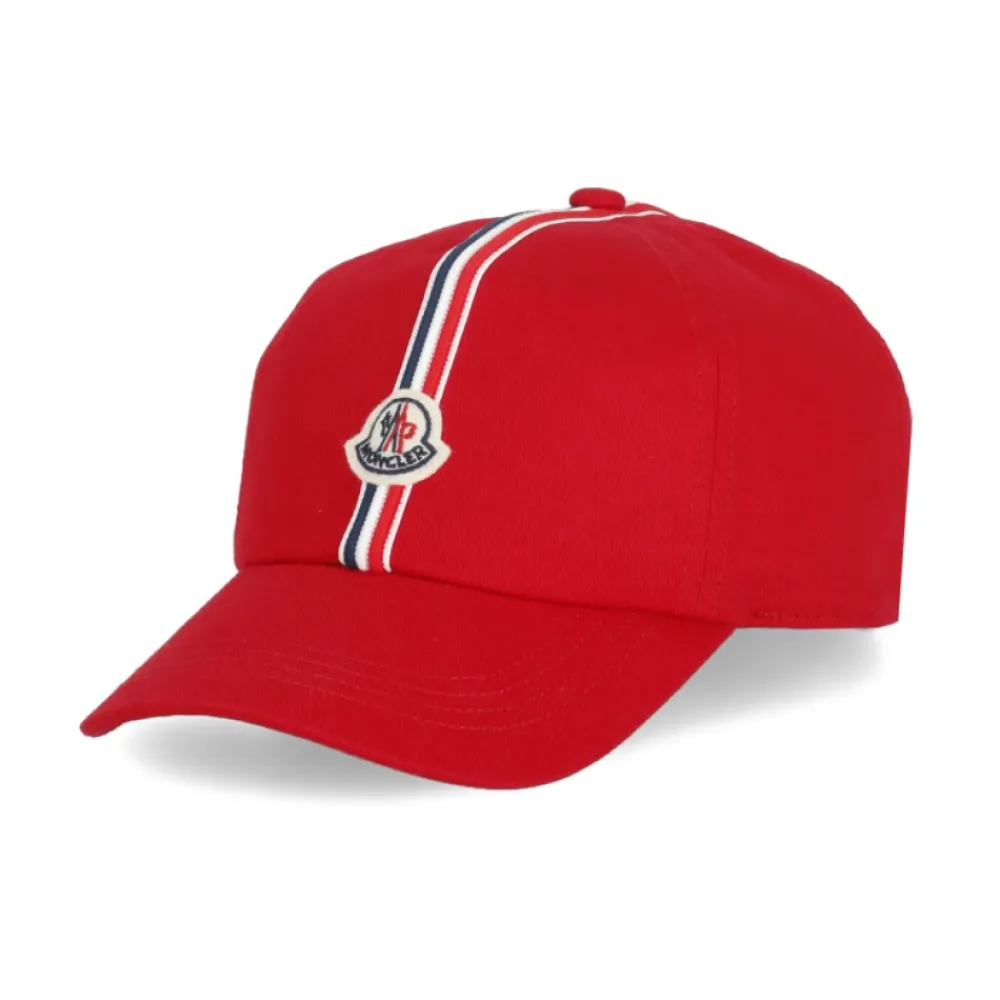 Moncler Mutsen En Petten^Rode Katoenen Baseballpet voor Jongens