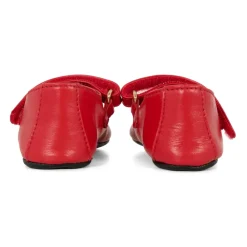 Moschino Ballerina'S^Rode leren ballerina's met logoversiering