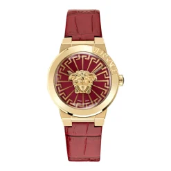 DAMES Versace Horloges^Rode Leren Medusa Infinite Horloge