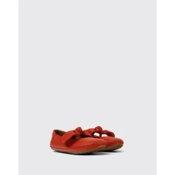 Camper Ballerina'S^Rode Leren Strik Platte Schoenen voor Kinderen