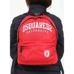 Heren Dsquared2 Rugzakken^Rode Rugzak met Logo Print
