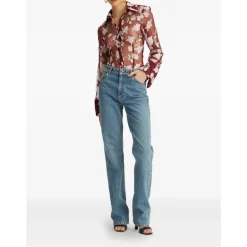 DAMES ROTATE Birger Christensen Rode Shirt Rotatie Stijl