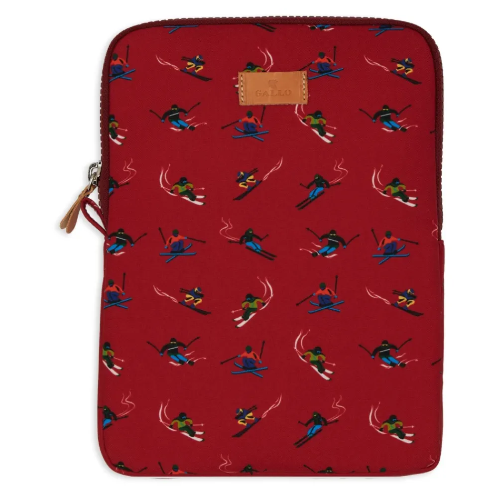 DAMES GALLO Laptoptassen^Rode Tablethoes met Skiër Motief