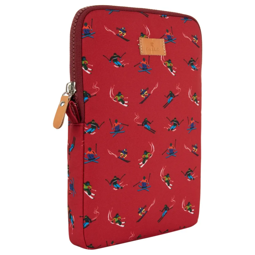 DAMES GALLO Laptoptassen^Rode Tablethoes met Skiër Motief