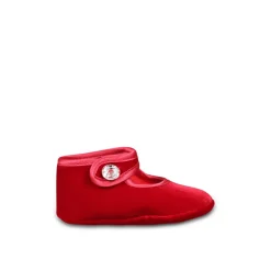 Monnalisa Ballerina'S^Rode Velvet Balletflats met Kristalband