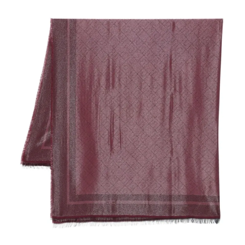 DAMES Elisabetta Franchi Geborduurde Rand Patroon Jacquard Sjaal