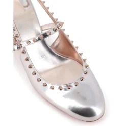 DAMES Christian Louboutin Pumps^Rosegouden Pumps met Spiegelend Leer en Noppen