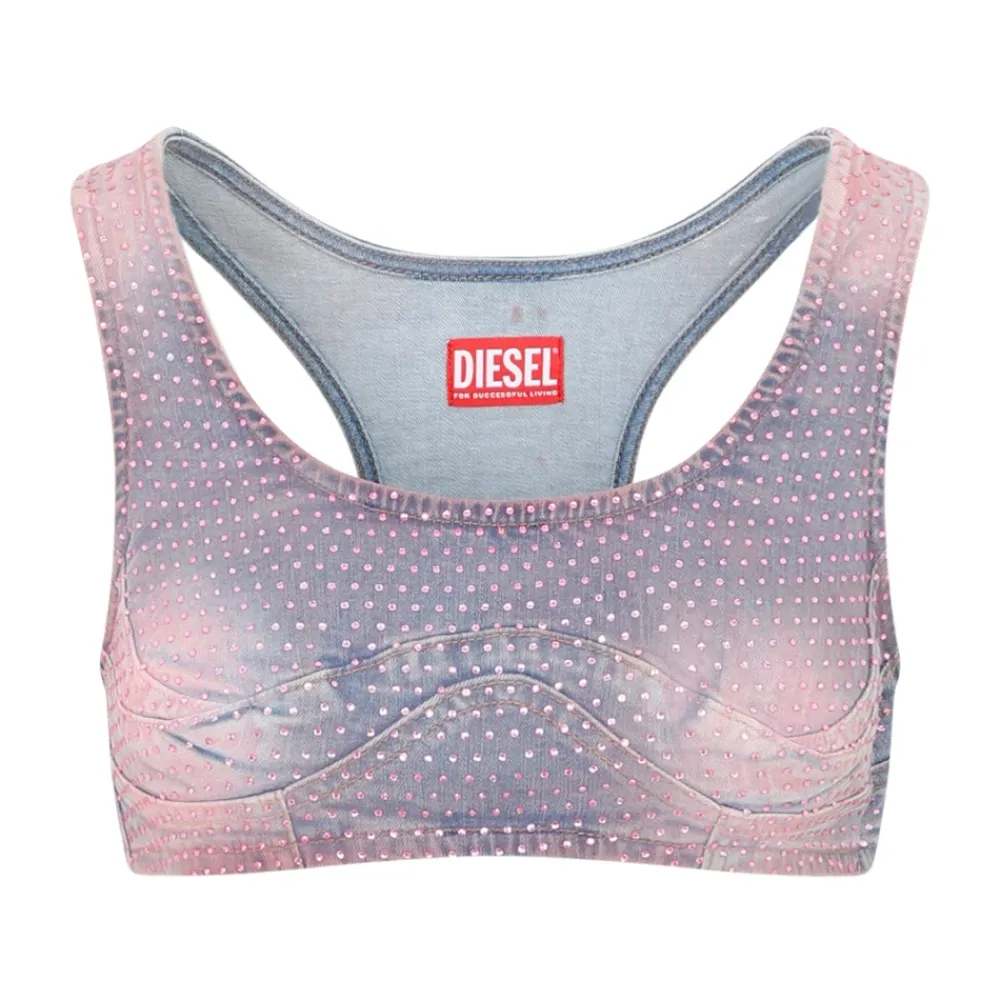 Diesel Roze & Paarse Denim Top