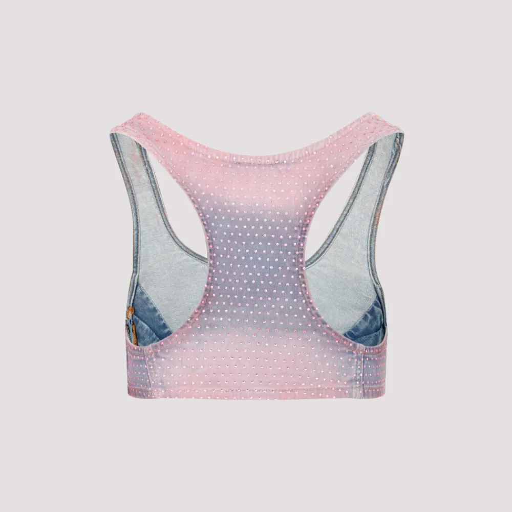 Diesel Roze & Paarse Denim Top