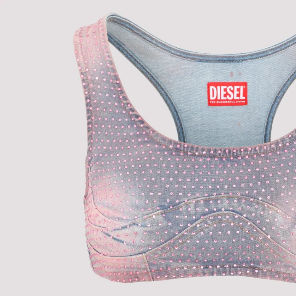 Diesel Roze & Paarse Denim Top