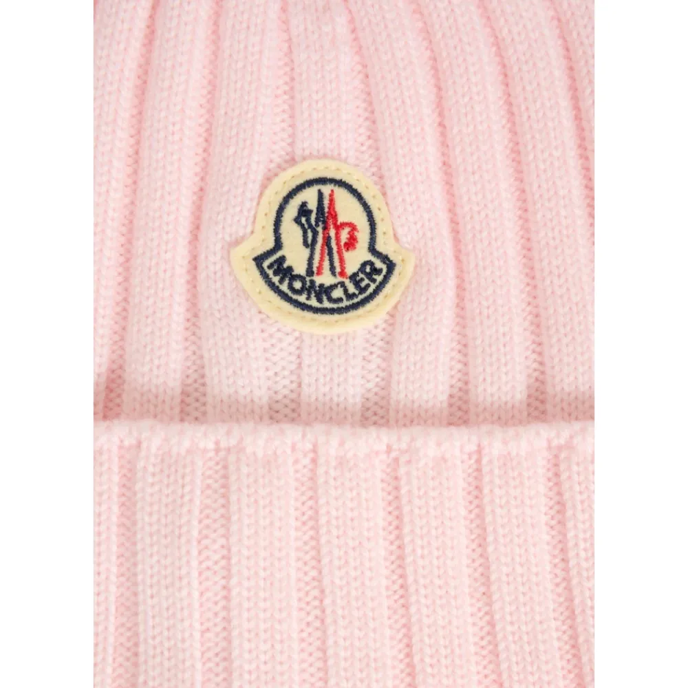 Moncler Mutsen En Petten^Geribbelde Wollen Beanie Muts